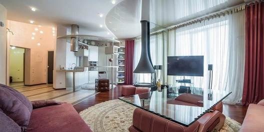 st. Lesi Ukrainki 7B Living Room Flatscreen TV, L-Shaped Couch, Balcony 2 Balconies