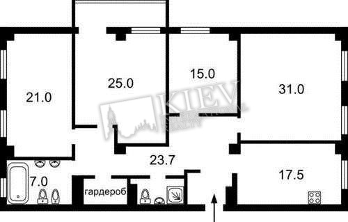 Three-bedroom Apartment st. Pavlovskaya 26/41 1286