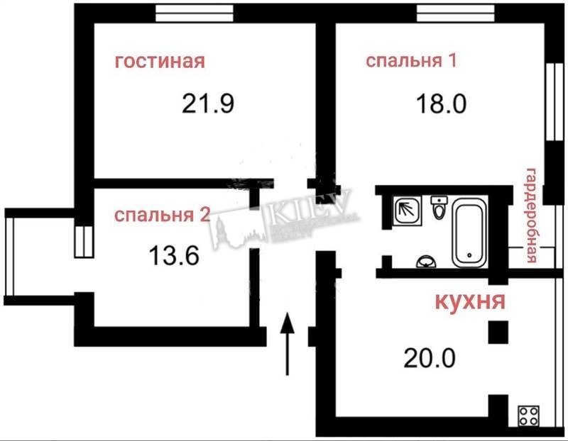 Two-bedroom Apartment st. Zankovetskoy 5/2 386