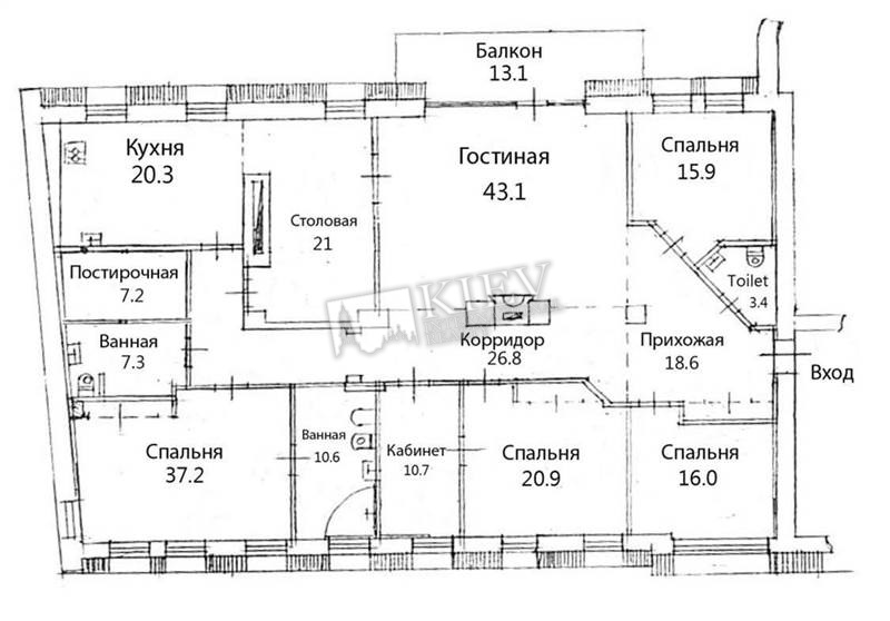 st. Yaroslavov Val 14V Long Term Apartment in Kiev 3551
