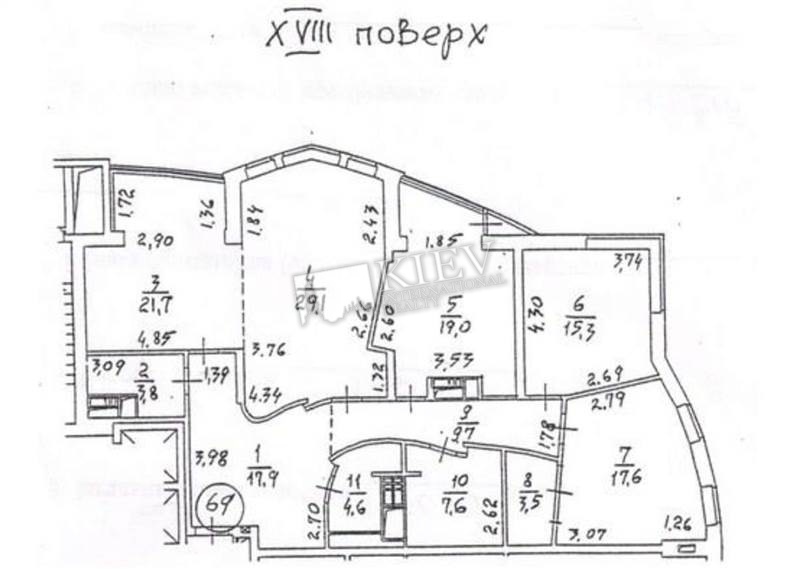 st. Lesi Ukrainki 23 Long Term Apartment in Kiev 1525