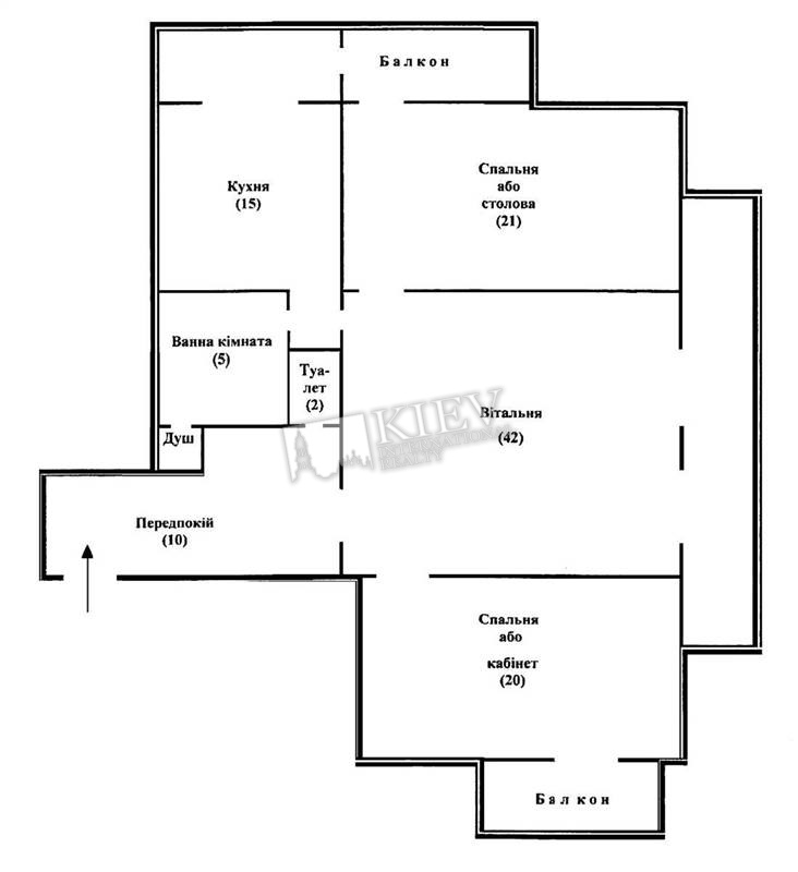 Two-bedroom Apartment st. B. Hmelnitskogo 61 2124
