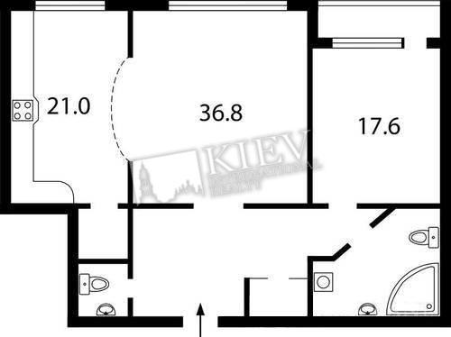 st. Kreschatik 27B Master Bedroom 1 Double Bed, TV, Living Room Flatscreen TV, L-Shaped Couch