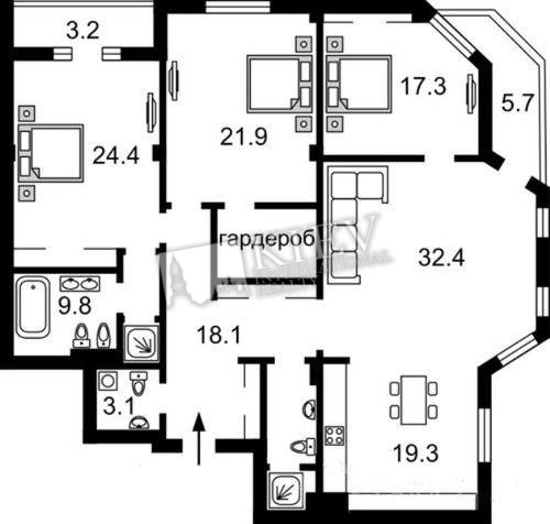 Three-bedroom Apartment st. Pirogova 2/37 12939