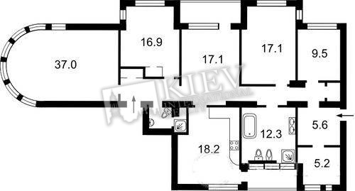 Three-bedroom Apartment st. Bolshaya Zhitomirskaya 17 9248