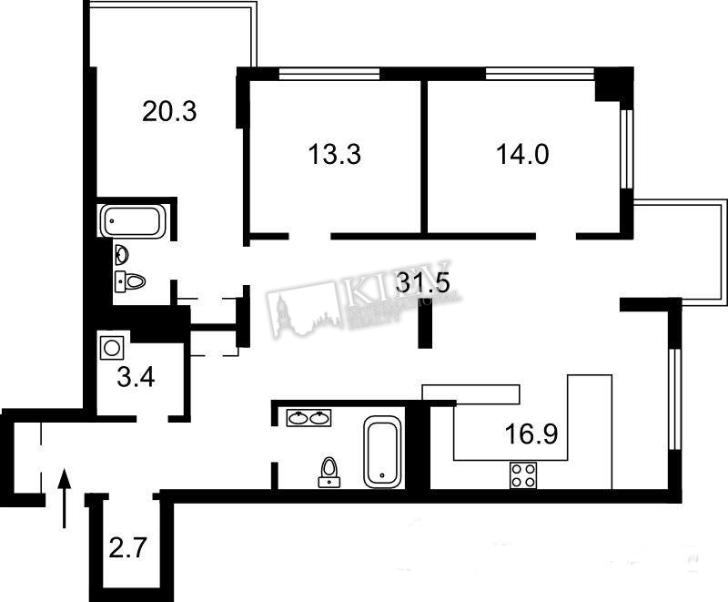 st. Dragomirova 11 Balcony 1 Balcony, Bedroom 2 Children's Bedroom / Playroom, Guest Bedroom