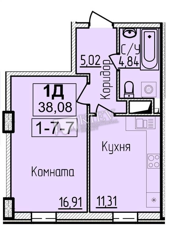 st. Zhilyanskaya 68 Bathroom 1 Bathroom, Parking Elevator Access - Directly to Underground Parking, Underground Parking Spot (additional charge)