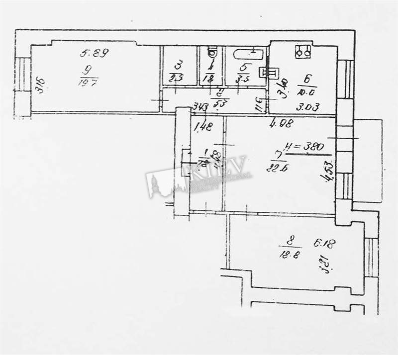 Two-bedroom Apartment st. Antonovicha 26 17620