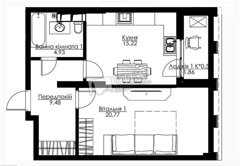 One-bedroom Apartment st. Antonovicha 44 17136