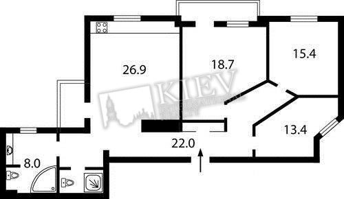 Three-bedroom Apartment st. Pushkinskaya 39 3207